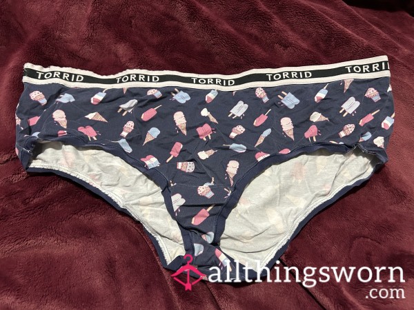 ~ICE CREAM PRINT NAVY COTTON CHEEKY PANTY~