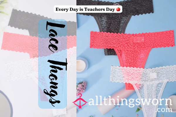 𝚃𝙴𝙰𝙲𝙷𝙴𝚁𝚂 𝙻𝙰𝙲𝙴 𝚃𝙷𝙾𝙽𝙶𝚂- POV You’re Caught Sniffing Teacher’s Thong ❦ 48 Hour Wear