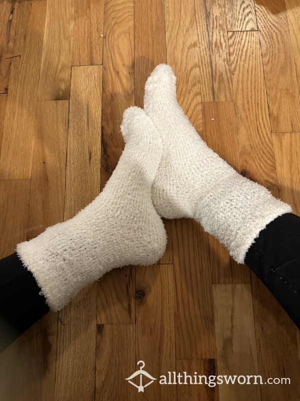 Ivory Crew Fuzzy Socks