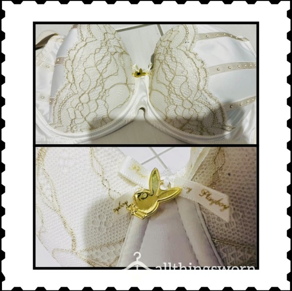 Ivory & Gold Playboy Bra E Cup $60