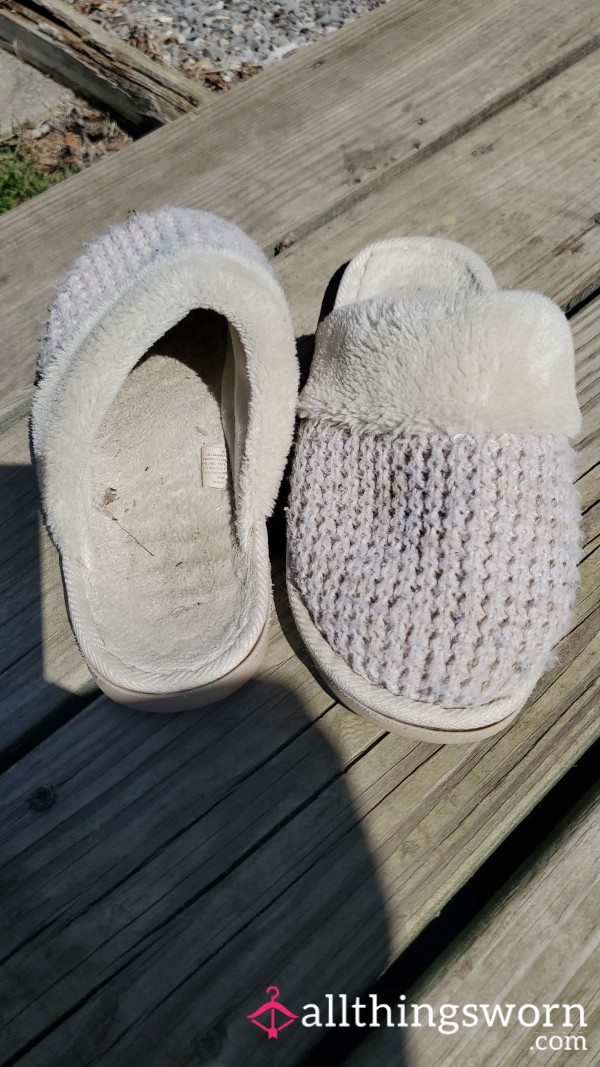 Ivory Very Worn Slippers