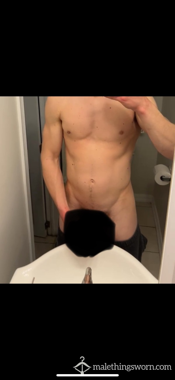 Jerking Off And C*mming On Mirror