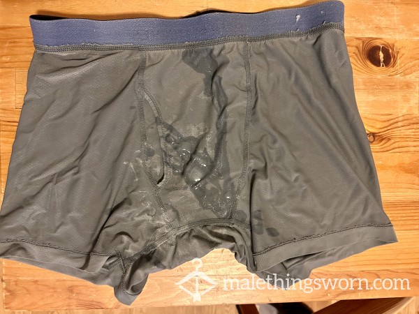 SOLD 5x Jizzed On Grey Boxer Briefs - Ask About Others