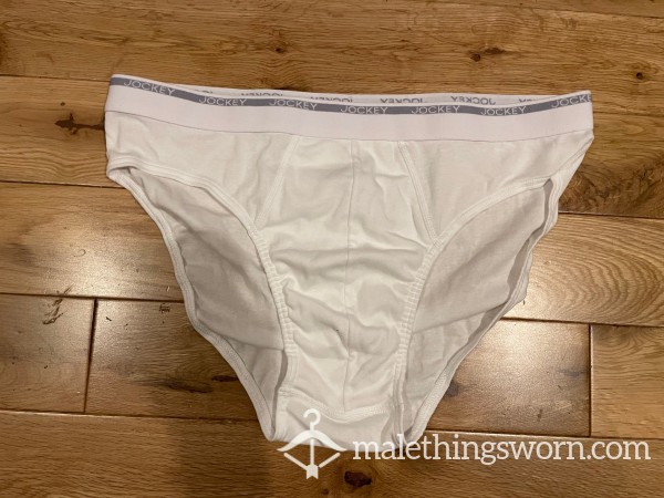 Jockey White Cla**ic Tighty Whities Briefs  (XXL) - Ready To Be Stained For You