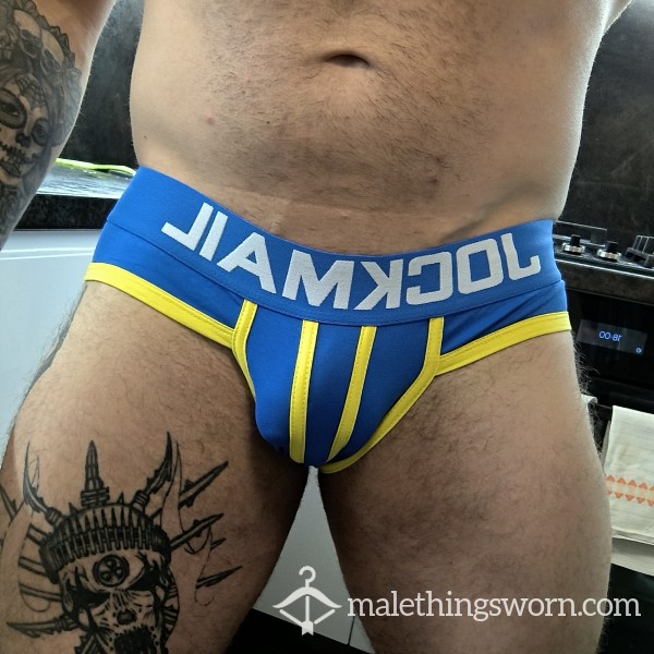 Jockmail Briefs Blue/Yellow