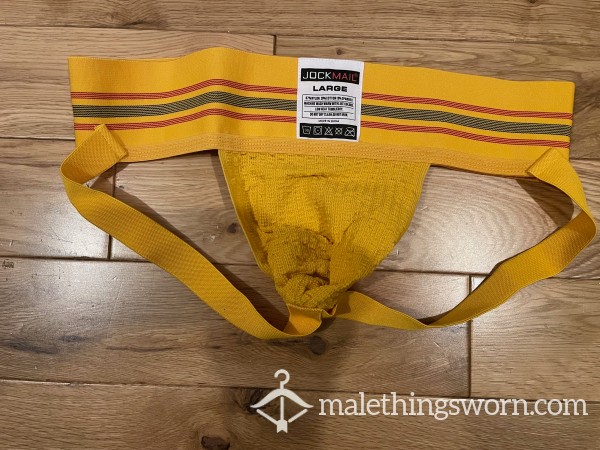 Jockmail Traditional Cla**ic Woven Wide Band Jockstrap In Yellow (L) Ready To Be Customised For You!