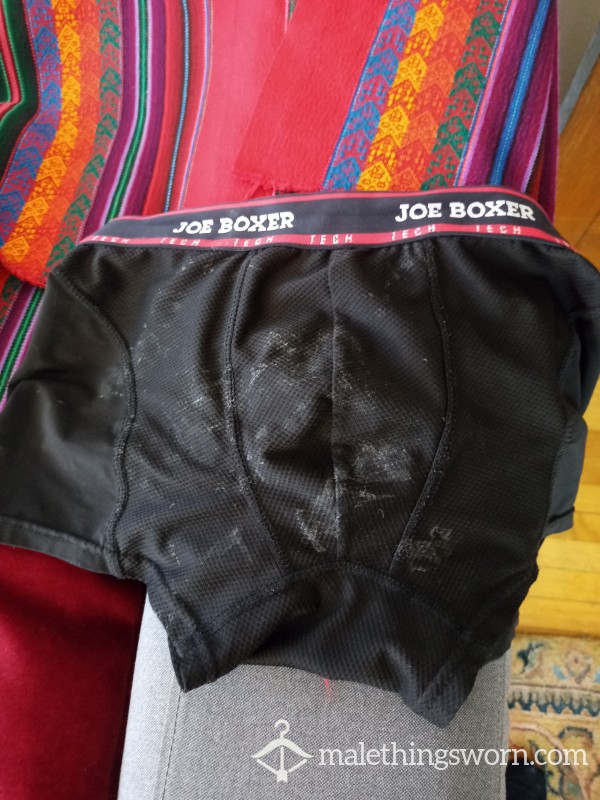 Joe Boxer Black Boxer....stained With C*m, Pi*s...worn At Least Four Days..medium