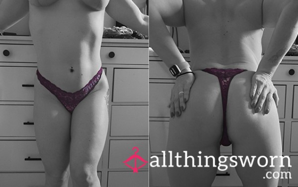 Juicy Couture Maroon Lace Bling Thong