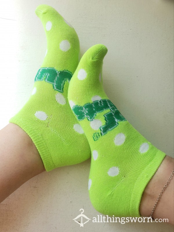 Junior Mints Candy Green No-Show Socks💚