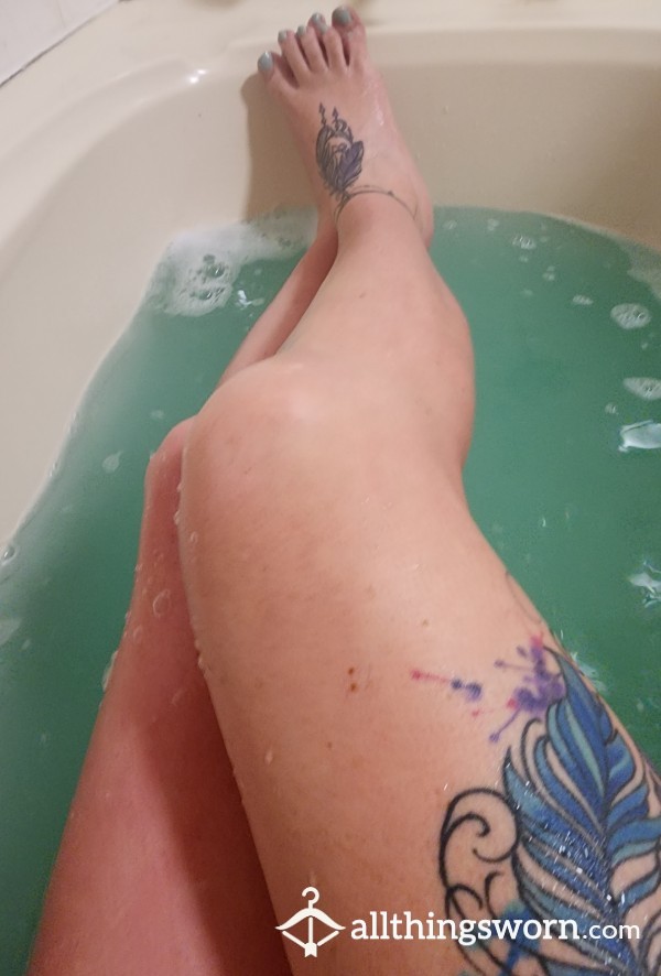 Just My Cute Lil Tatted Feet Having A Soak Before Work.