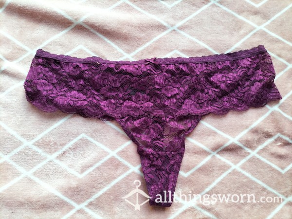 Purple Lace Thong