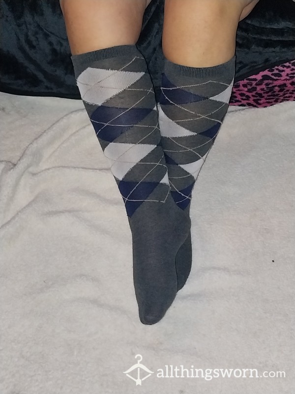 Knee High Argyle Socks