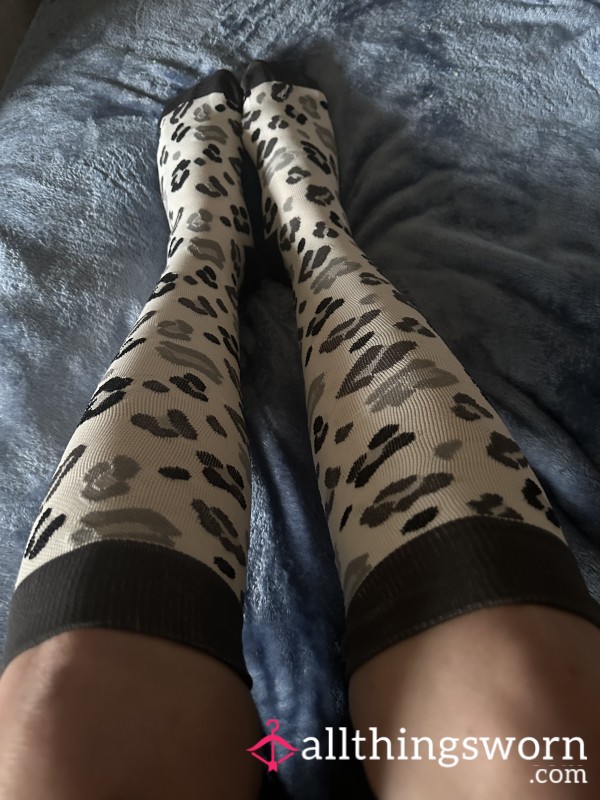 Knee High Leopard Print Socks