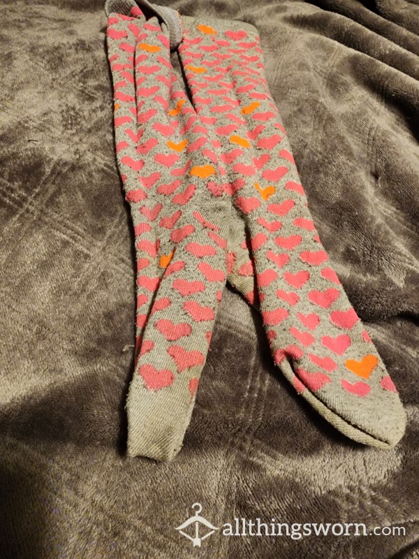 Knee High Socks With Hearts