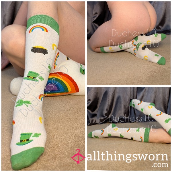 Knee-high St. Patrick's Day Socks ☘️🌈🪙🇮🇪