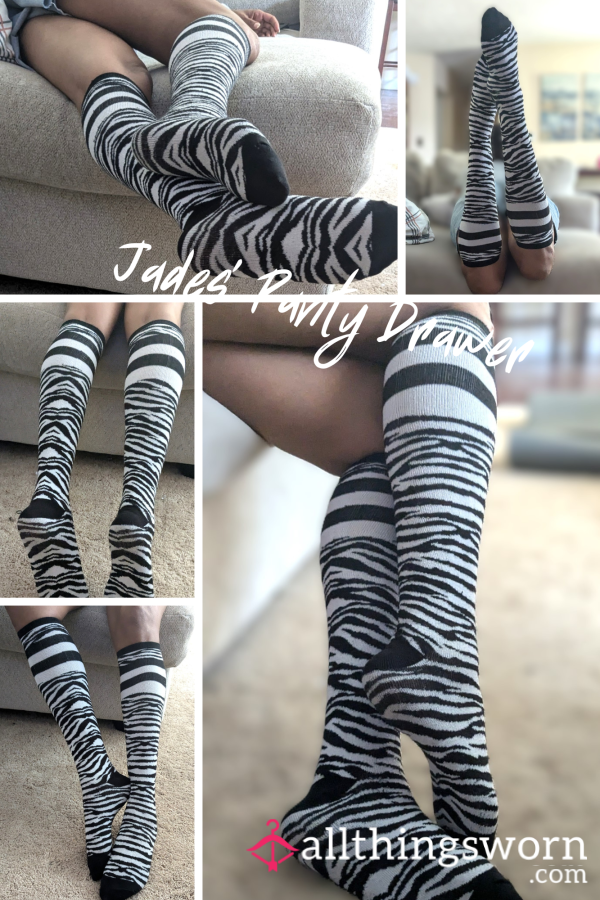 Knee High Zebra Print