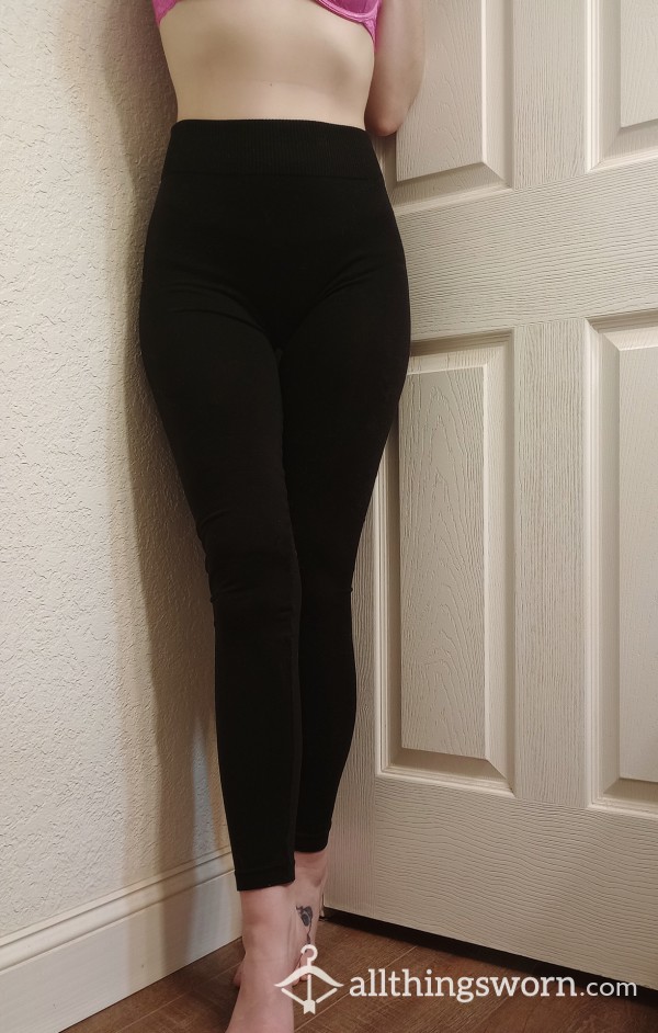 Knit Black Stretchy Leggings