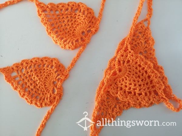 Knit Beachwear Bikini Bra And Cheeky Panty