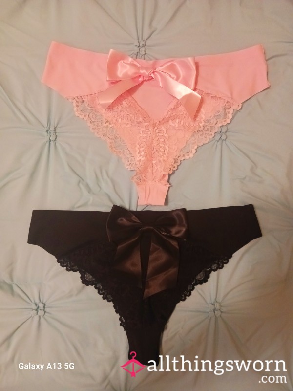 Lace Back Panties With Satin Bow