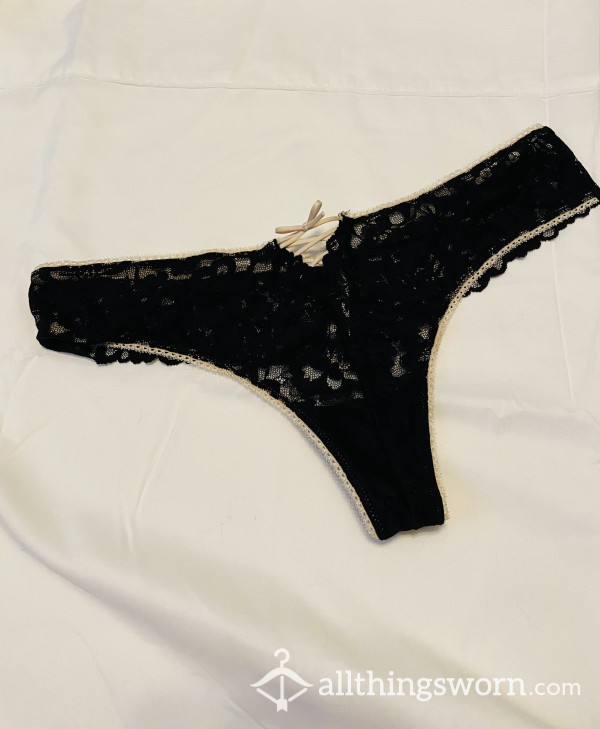 Lace Black Thong