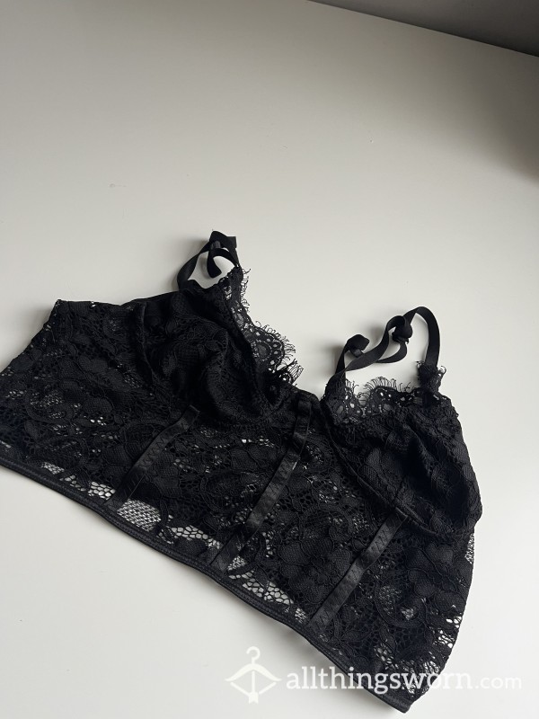 Lace Black Well Worn Bralette