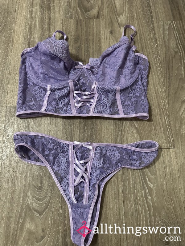 Lace Bra And Thong Set