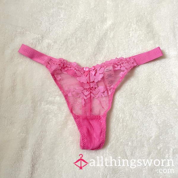 Lace BubbleGum Pink Strap Boux Ave Thong