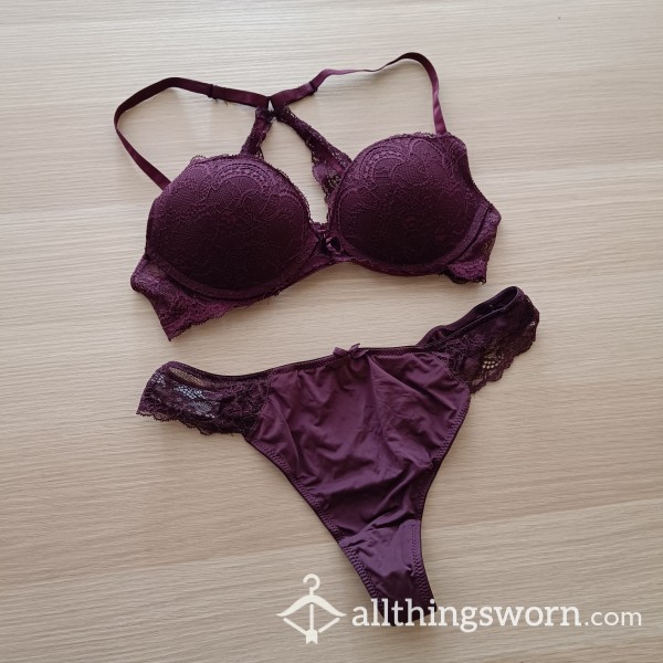 Lace Burgundy Bra Set 🍒