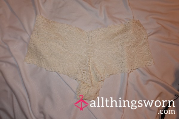 Lace Cheeky Panty - White