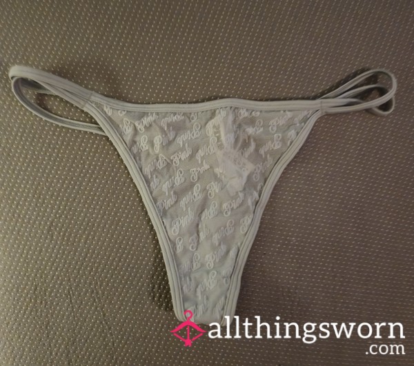 LACE COTTON THONG (PINK)