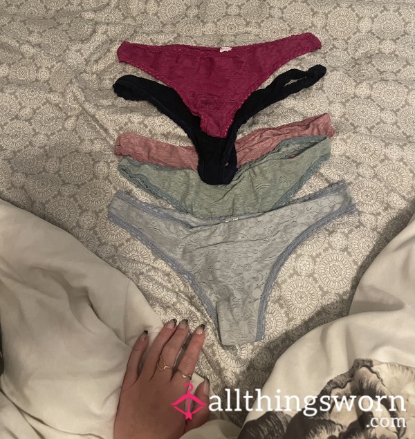 Lace Cotton Thongs