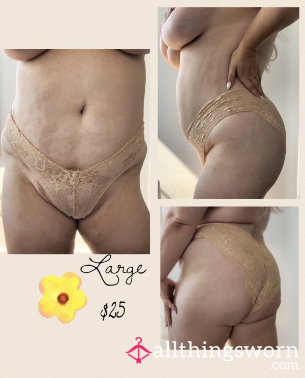 🤎 Lace Lover 🤎 Nude Lace Cheeky L 🤎