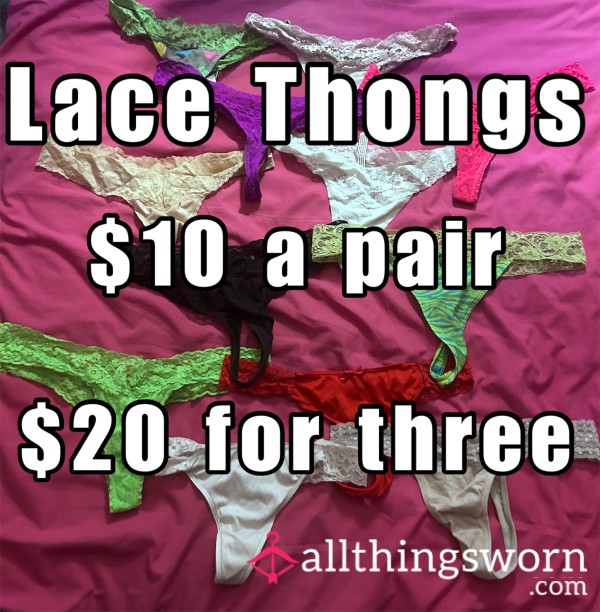 Lace Thongs – $10 Each Or 3 For $20!