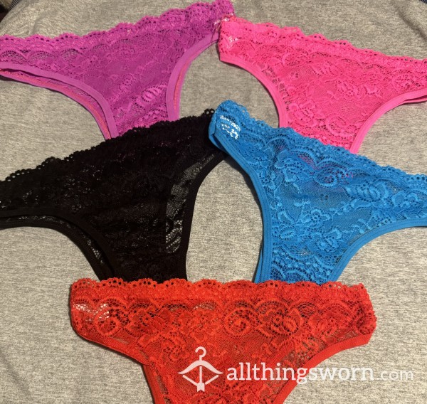 Lace Thongs - Worn