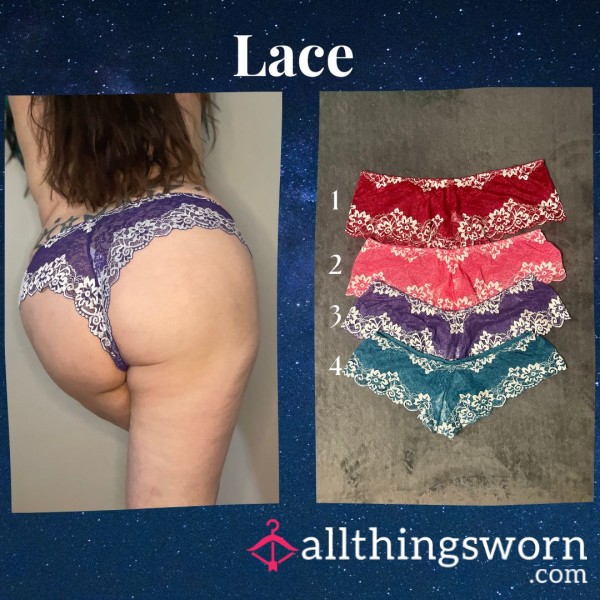 LACE WITH WHITE EMBELLISHMENTS CHEEKIES