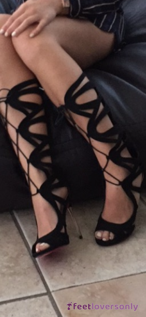 Laced Up Leg 6 Inch Heels