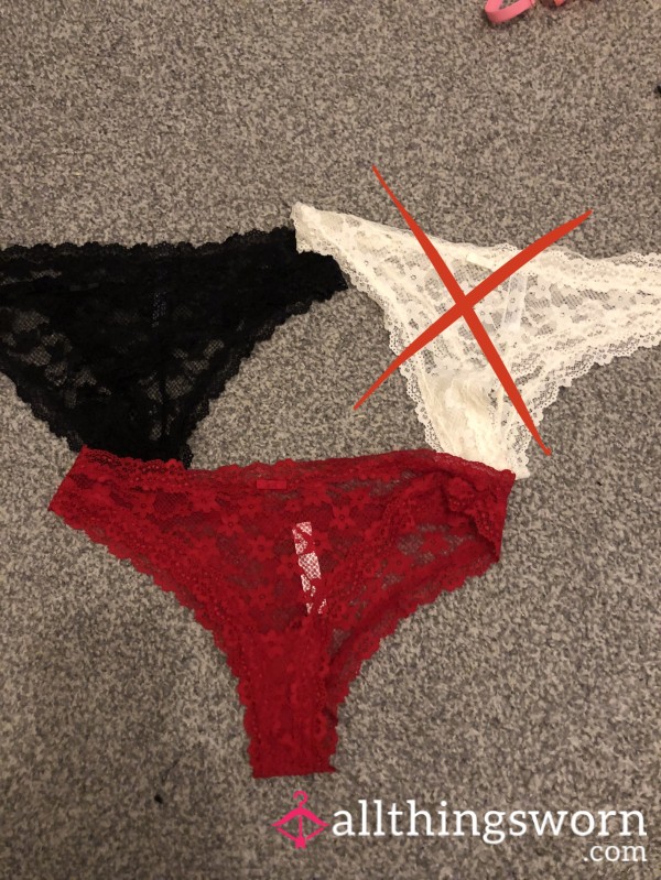 Lacey Brazilian Panties With Cotton Gusset🖤🤍❤️