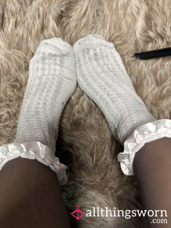 Silk And Cotton White Cute Socks