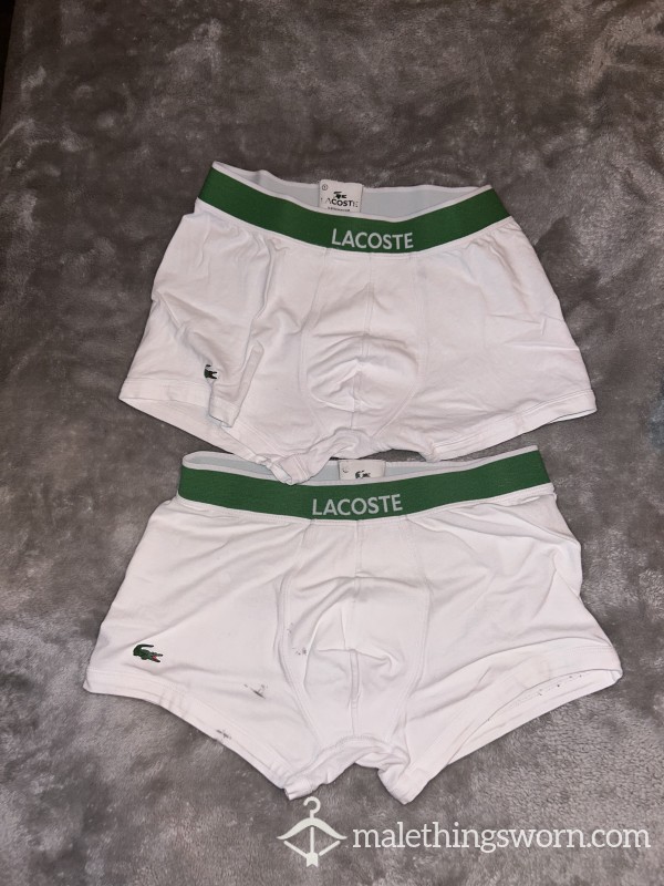 LACOSTE WHITE BOXERS