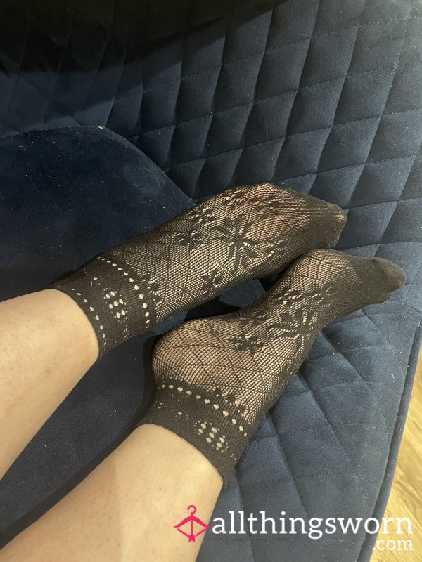 Lacy Black Fishnet Socks