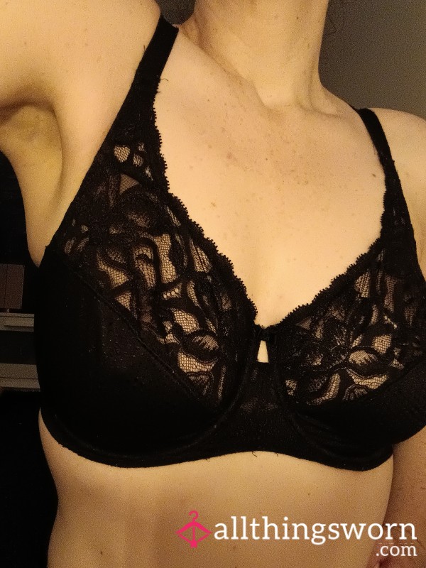 Lacy, Black, Full Cup Bra