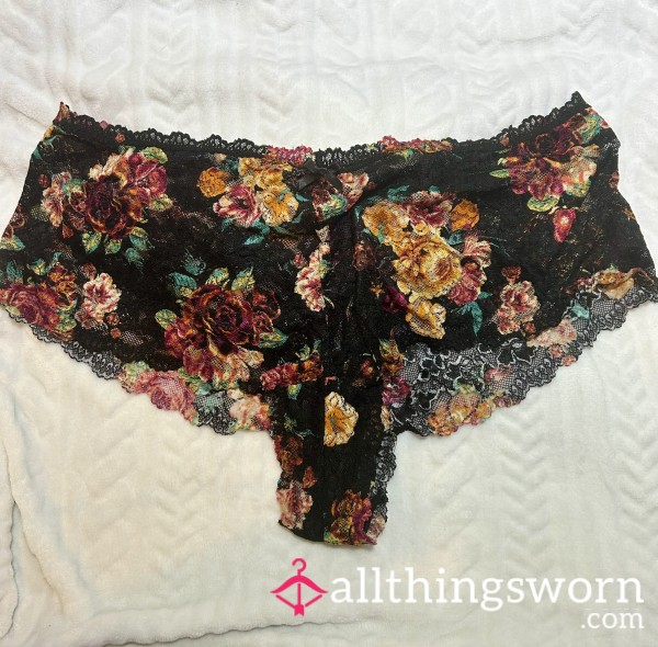 Lacy Flower Used Panties