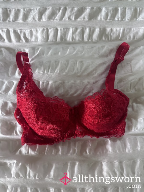 Lacy Red Bra