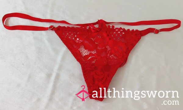 Lacy Red G-String Panty