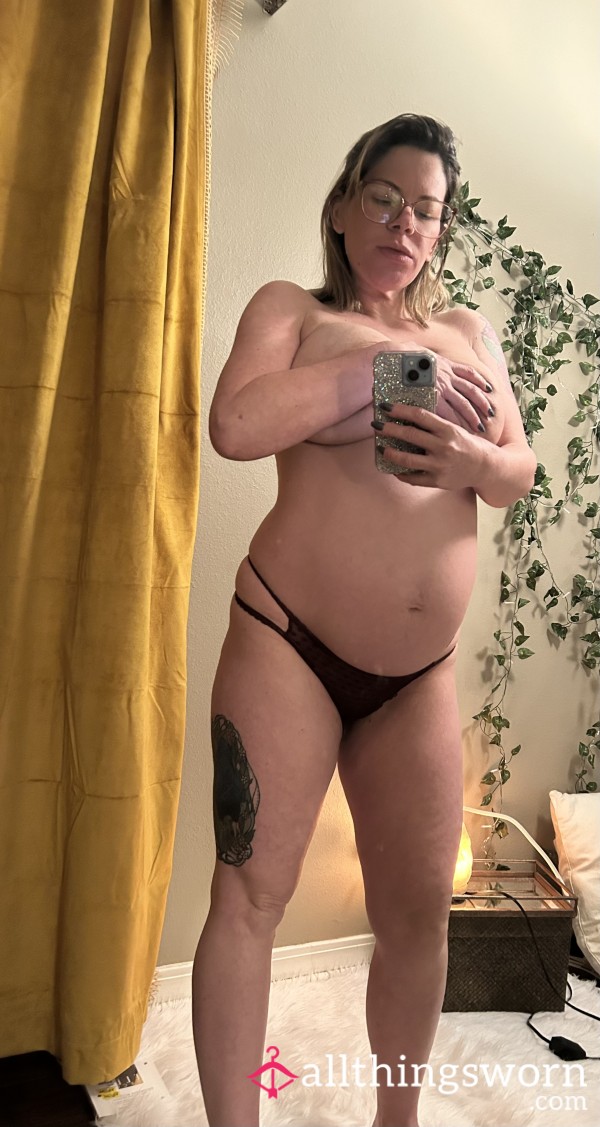 Lacy Thong For My Pregnant P*ssy!!