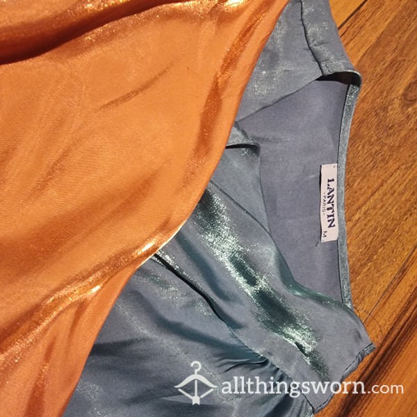 Lantin Paris - Satin Blouse - Orange/nude And/or  BlueGreen