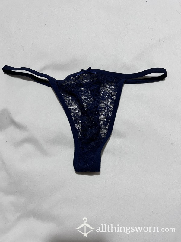 💙 Large Blue Lace G-string : 73% Polyamide 19% Cotton 8% Elastane