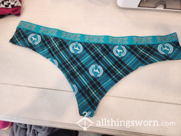 Large Green Plaid Thong, Worn To Order