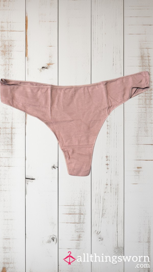 Large Pink Cotton Thong [Add-ons Available] [BBW Panties] [Domme Panties]