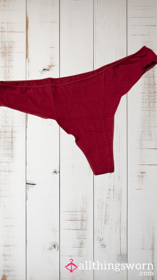 Large Red Cotton Thong Panties[Add-ons Available] [BBW Panties] [Domme Panties]